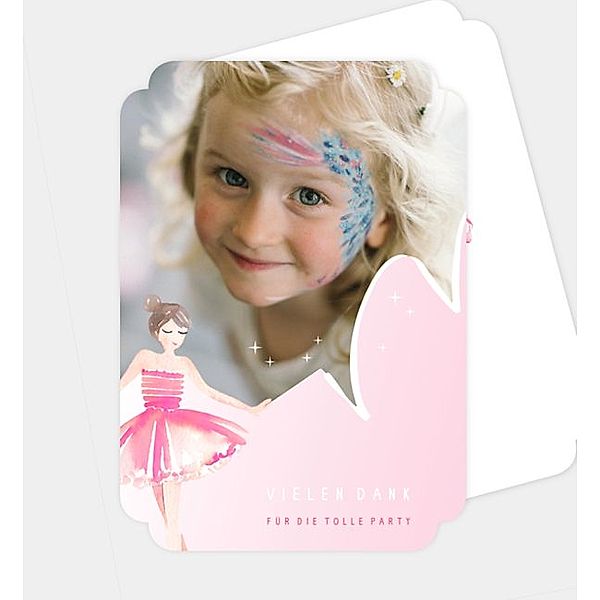 Dankeskarte Kleine Ballerina, Postkarte hoch (120 x 170mm)