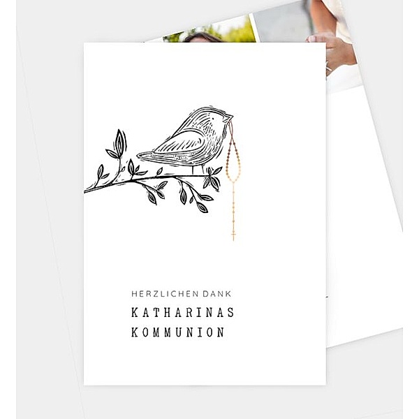 Dankeskarte Little Bird, Postkarte hoch (120 x 170mm)