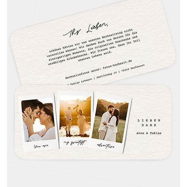 Dankeskarte Wedding Post, Postkarte quer (210 x 100mm)