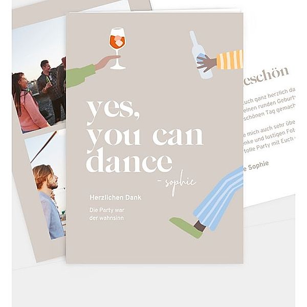 Dankeskarte You can dance, Klappkarte hoch (120 x 170mm)
