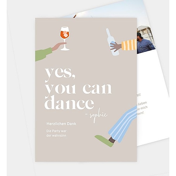 Dankeskarte You can dance, Postkarte hoch (120 x 170mm)