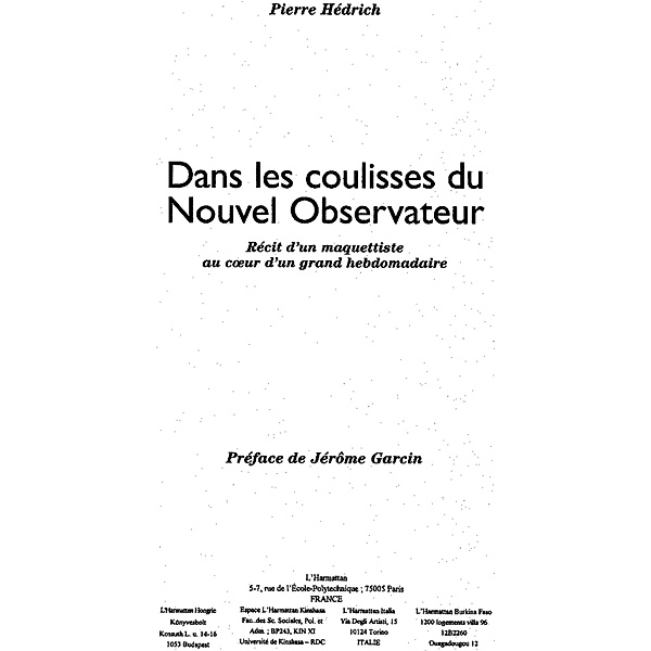 Dans les coulisses du Nouvel Observateur / Hors-collection, Pierre Hedrich