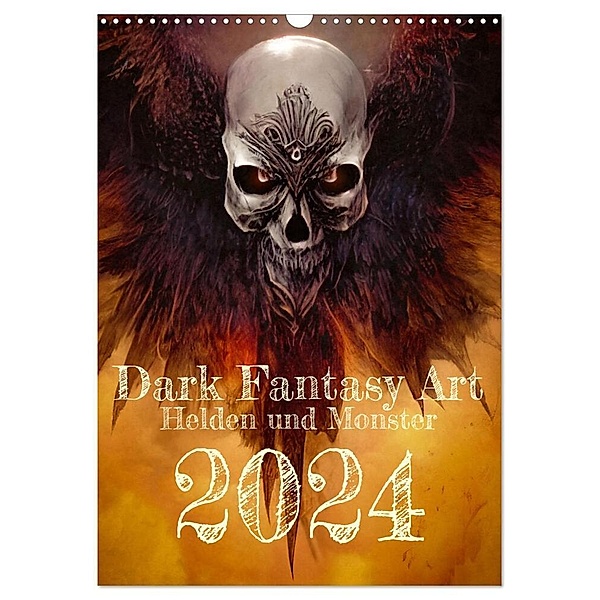 Dark Fantasy Art - Helden und Monster (Wandkalender 2024 DIN A3 hoch), CALVENDO Monatskalender, Markus Gann