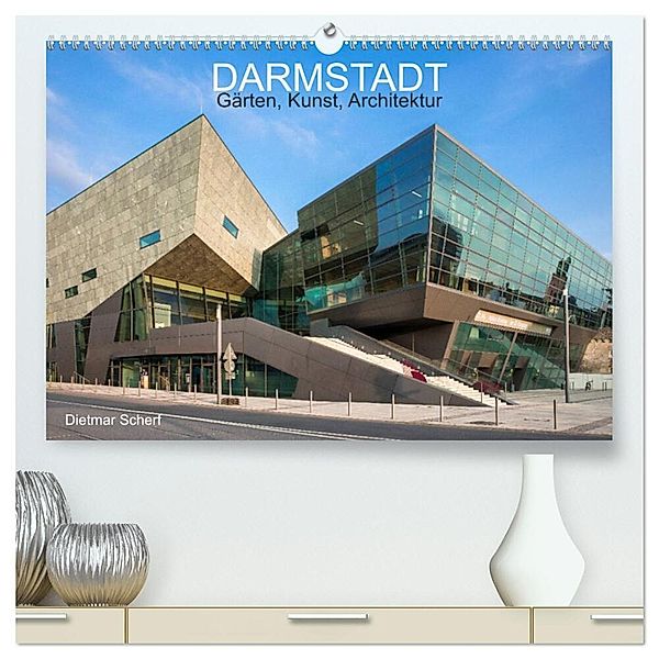 Darmstadt - Gärten, Kunst, Architektur (hochwertiger Premium Wandkalender 2024 DIN A2 quer), Kunstdruck in Hochglanz, Dietmar Scherf