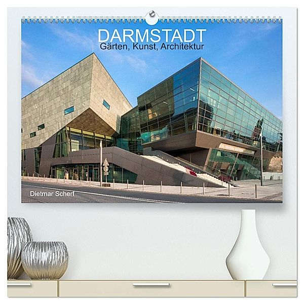 Darmstadt - Gärten, Kunst, Architektur (hochwertiger Premium Wandkalender 2025 DIN A2 quer), Kunstdruck in Hochglanz, Calvendo, Dietmar Scherf