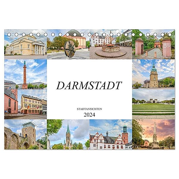 Darmstadt Stadtansichten (Tischkalender 2024 DIN A5 quer), CALVENDO Monatskalender, Dirk Meutzner