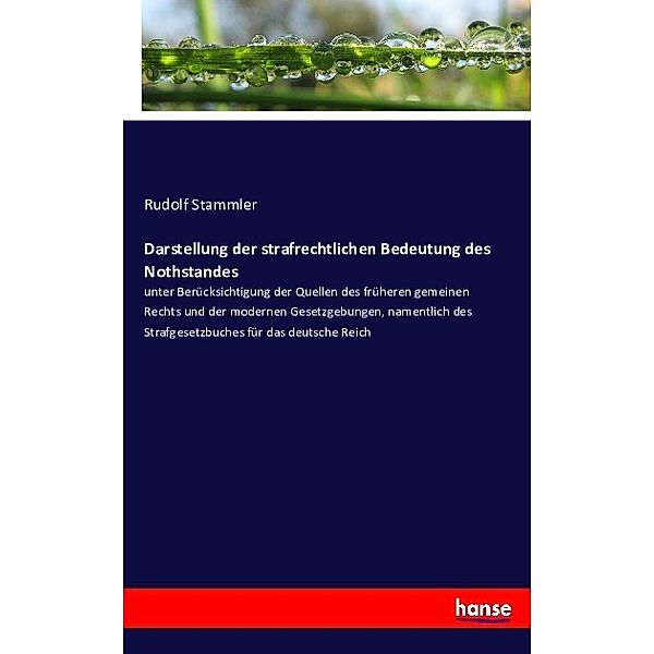 Darstellung der strafrechtlichen Bedeutung des Nothstandes, Rudolf Stammler