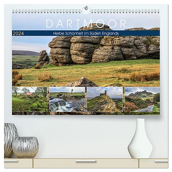 Dartmoor, herbe Schönheit im Süden Englands (hochwertiger Premium Wandkalender 2024 DIN A2 quer), Kunstdruck in Hochglanz, Joana Kruse