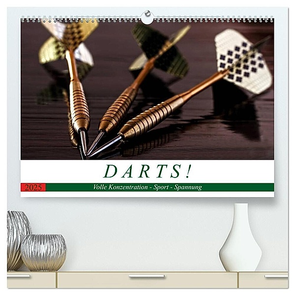 Darts. Konzentration - Sport - Spannung (hochwertiger Premium Wandkalender 2025 DIN A2 quer), Kunstdruck in Hochglanz, Calvendo, Boris Robert