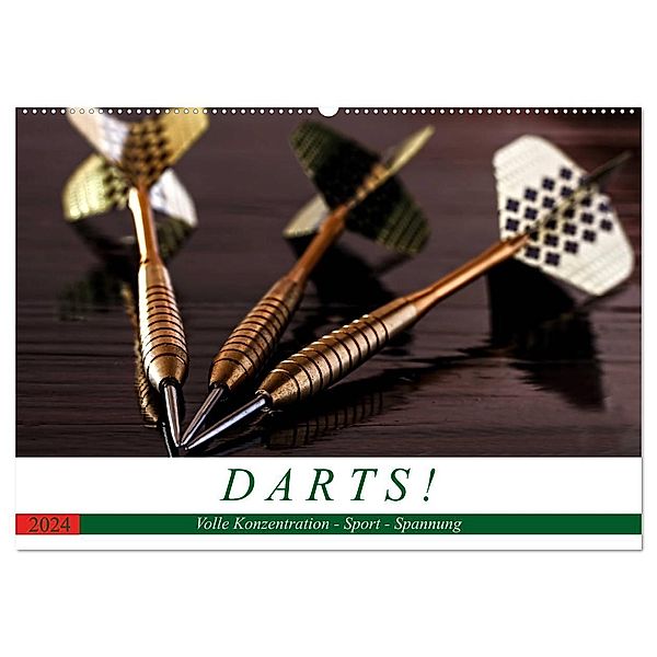 Darts. Konzentration - Sport - Spannung (Wandkalender 2024 DIN A2 quer), CALVENDO Monatskalender, Boris Robert