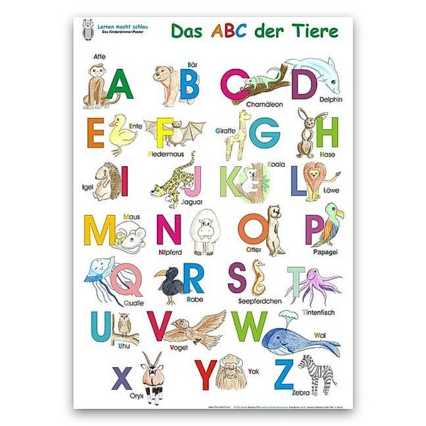 E & Z-Verlag Das ABC der Tiere, Kinder-Poster