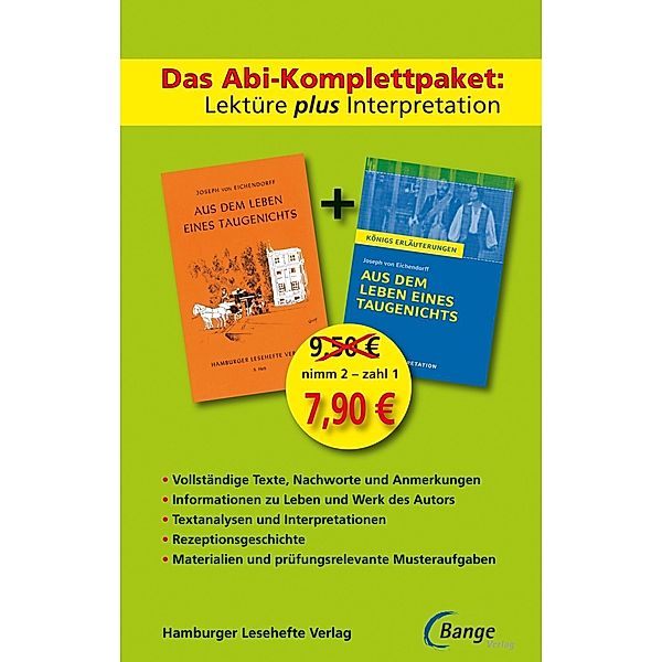 Das Abi-Komplettpaket. Lektüre plus Interpretation - Aus dem Leben eines Taugenichts, Josef Freiherr von Eichendorff