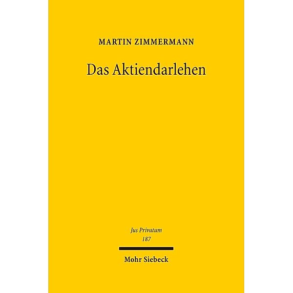 Das Aktiendarlehen, Martin Zimmermann