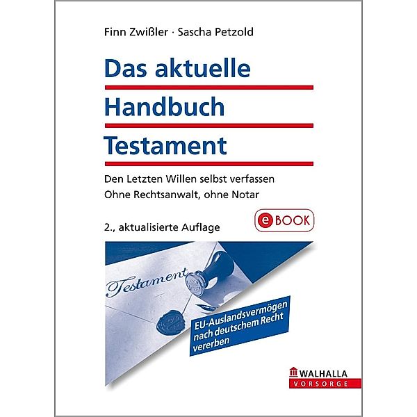 Das aktuelle Handbuch Testament, Finn Zwißler, Sascha Petzold