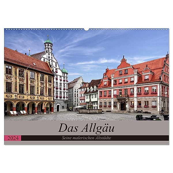 Das Allgäu - Seine malerischen Altstädte (Wandkalender 2024 DIN A2 quer), CALVENDO Monatskalender, Thomas Becker