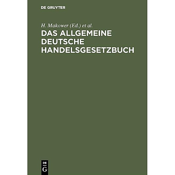 Das allgemeine Deutsche Handelsgesetzbuch