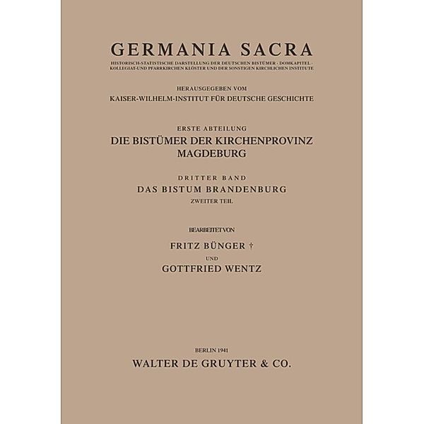 Das Bistum Brandenburg. Teil 2.Tl.2