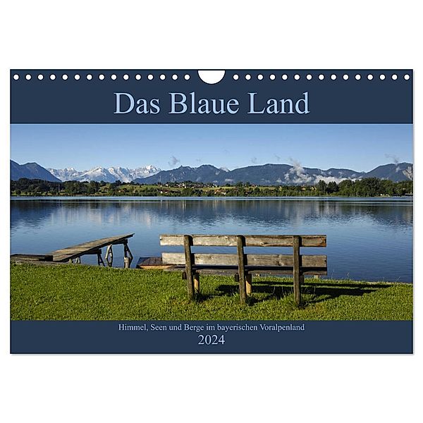 Das Blaue Land - Himmel, Seen und Berge im bayerischen Voralpenland (Wandkalender 2024 DIN A4 quer), CALVENDO Monatskalender, Christof Wermter