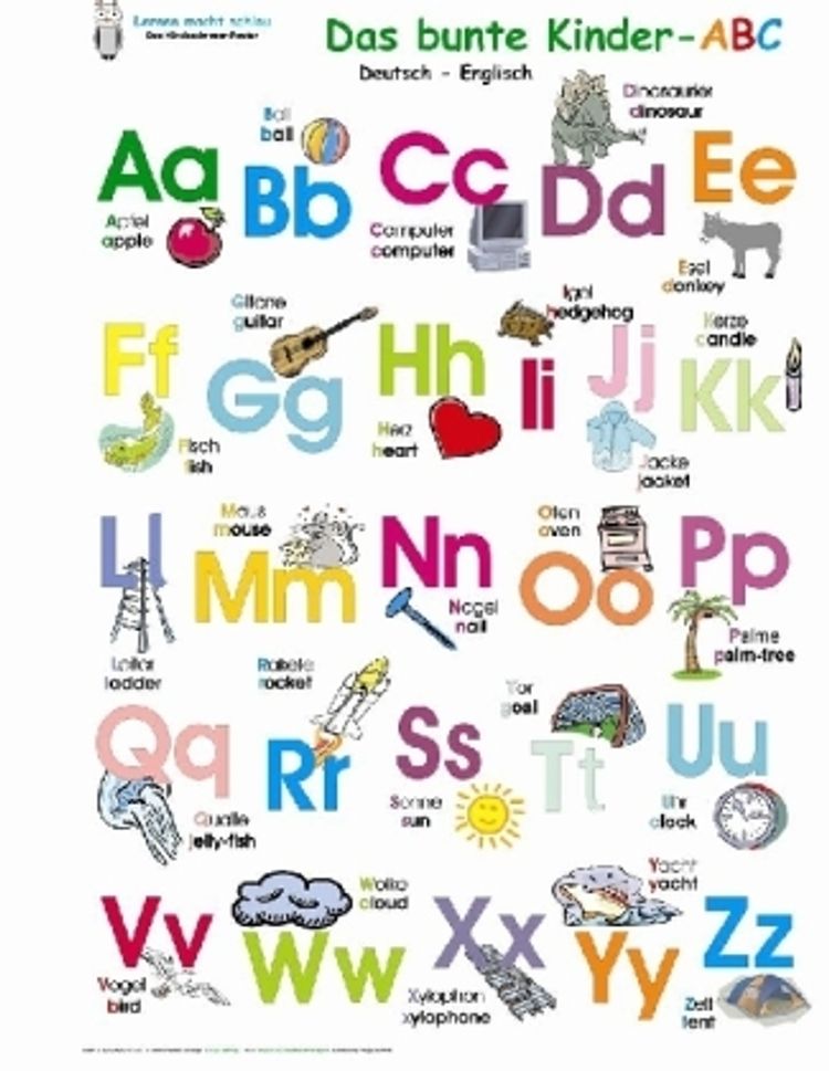 Das bunte Kinder-ABC, Deutsch Englisch Poster | Weltbild.de