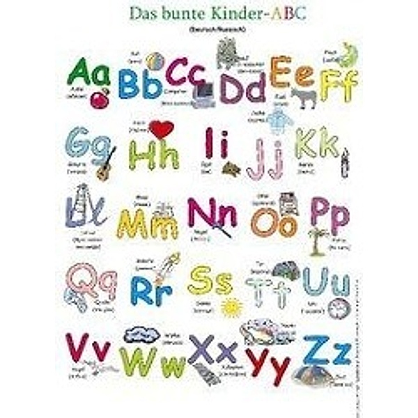 Das bunte Kinder-ABC, Deutsch/Russisch (Poster), Helga Momm