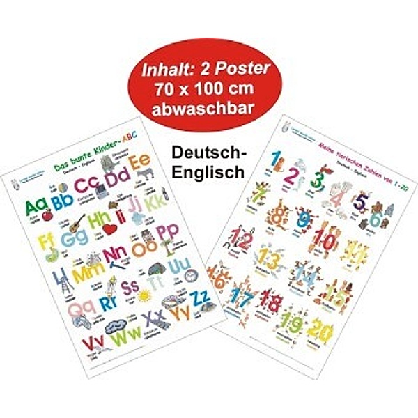 Das bunte Kinder-ABC + Meine tierischen Zahlen von 1-20 Deutsch/Englisch, 2 Teile, Helga Momm