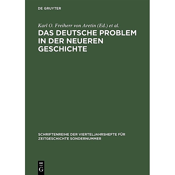 Das deutsche Problem in der neueren Geschichte / Jahrbuch des Dokumentationsarchivs des österreichischen Widerstandes