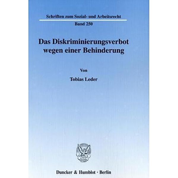 Das Diskriminierungsverbot wegen einer Behinderung., Tobias Leder