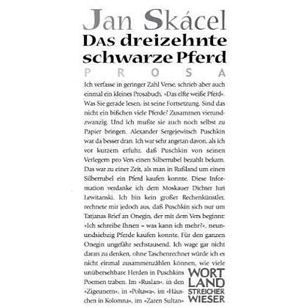 Das dreizehnte schwarze Pferd, Jan Skácel