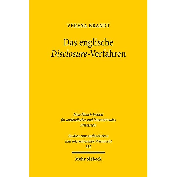 Das englische Disclosure-Verfahren, Verena Brandt