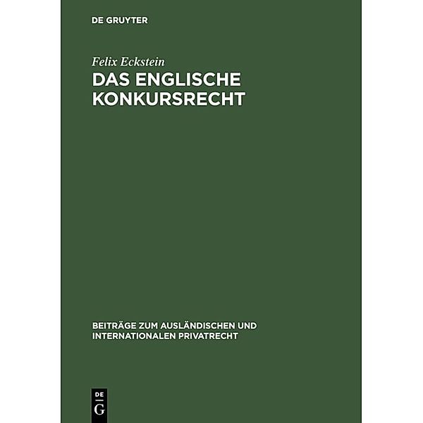 Das englische Konkursrecht, Felix Eckstein