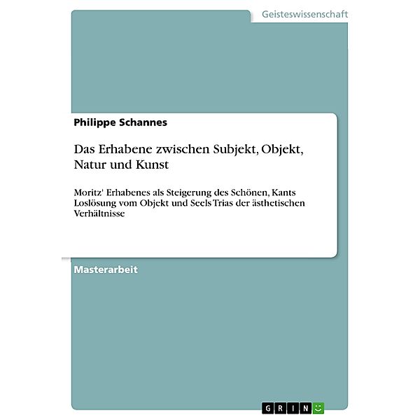 Das Erhabene zwischen Subjekt, Objekt, Natur und Kunst, Philippe Schannes