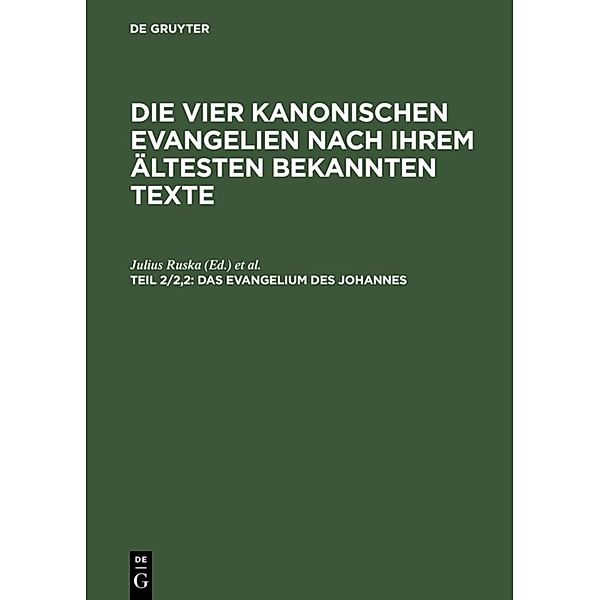 Das Evangelium des Johannes