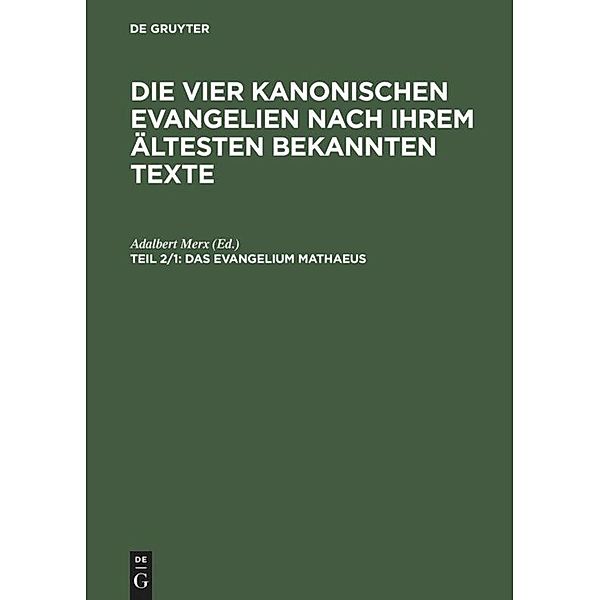 Das Evangelium Mathaeus