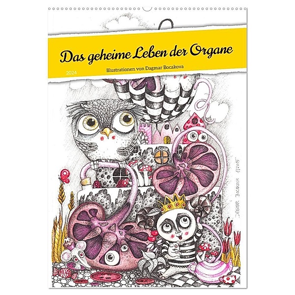 Das geheime Leben der Organe (Wandkalender 2024 DIN A2 hoch), CALVENDO Monatskalender, Dagmar Bocakova