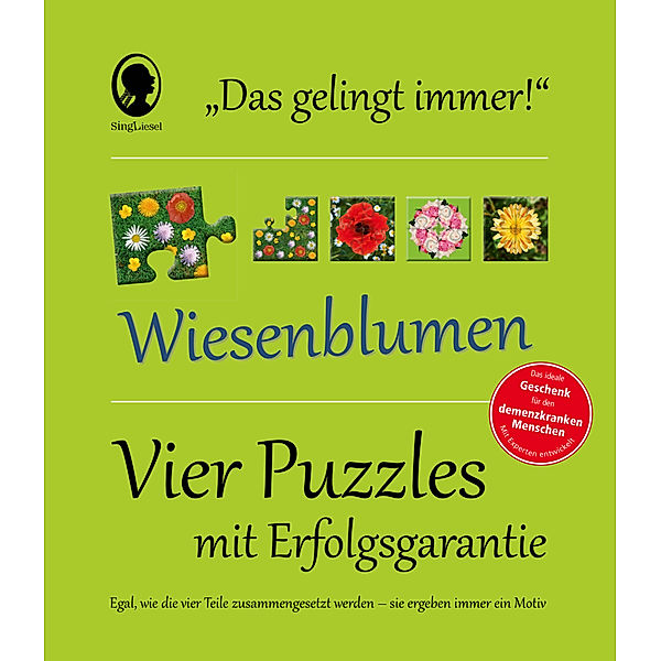 Singliesel Das Gelingt-immer-Puzzle Wiesenblumen. Das Puzzle-Spiel für Senioren mit Demenz