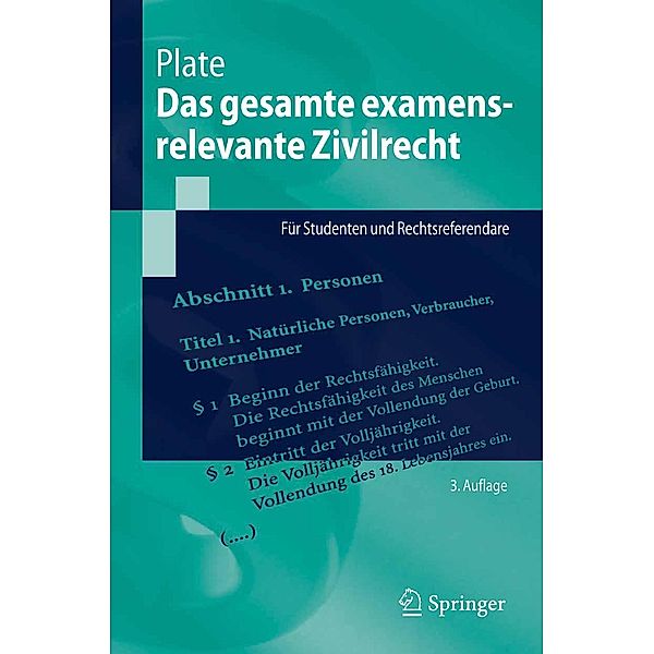 Das gesamte examensrelevante Zivilrecht / Springer-Lehrbuch, Jürgen Plate