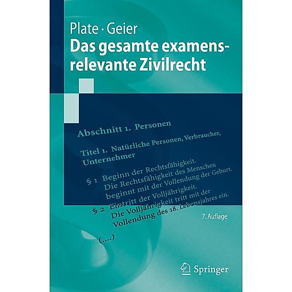 Das gesamte examensrelevante Zivilrecht / Springer-Lehrbuch, Jürgen Plate, Anton Geier