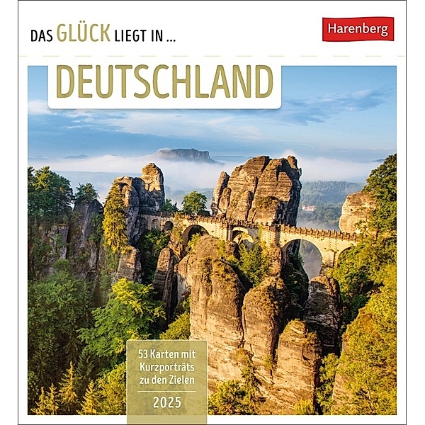 Das Glück liegt in Deutschland Postkartenkalender 2025 - Wochenkalender mit 53 Postkarten, 53 besondere Orte entdecken, Martina Schnober-Sen