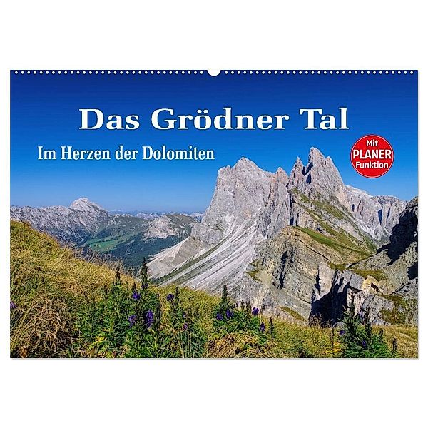 Das Grödner Tal - Im Herzen der Dolomiten (Wandkalender 2024 DIN A2 quer), CALVENDO Monatskalender, LianeM