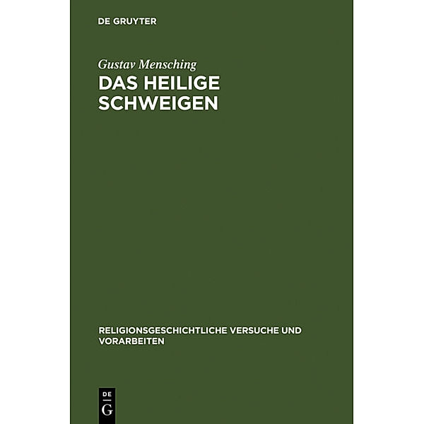 Das heilige Schweigen, Gustav Mensching