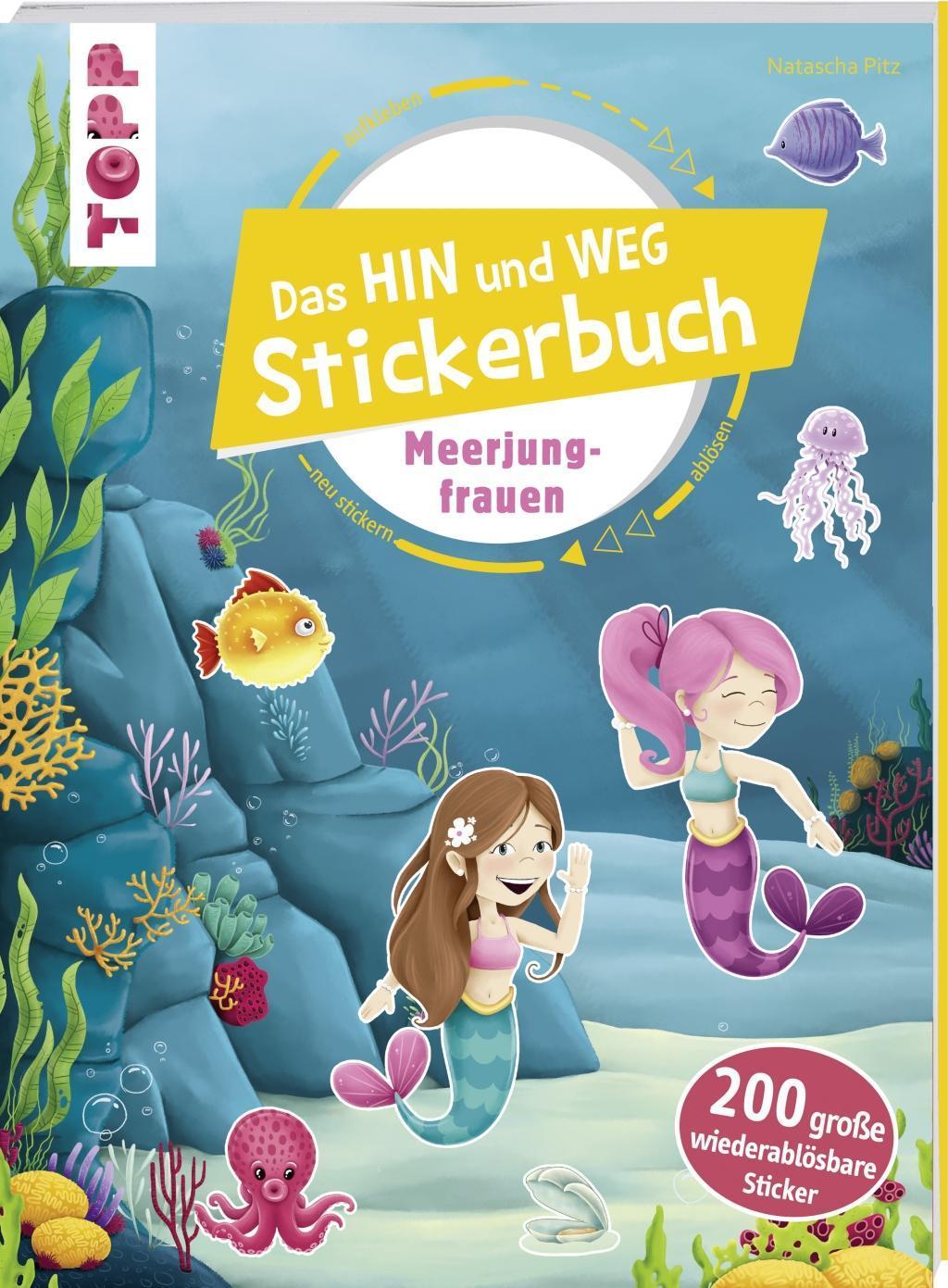 Hin-und-weg Stickerbuch "Meerjungfrauen" Stickeralbum für Kinder ab 4 Jahren 