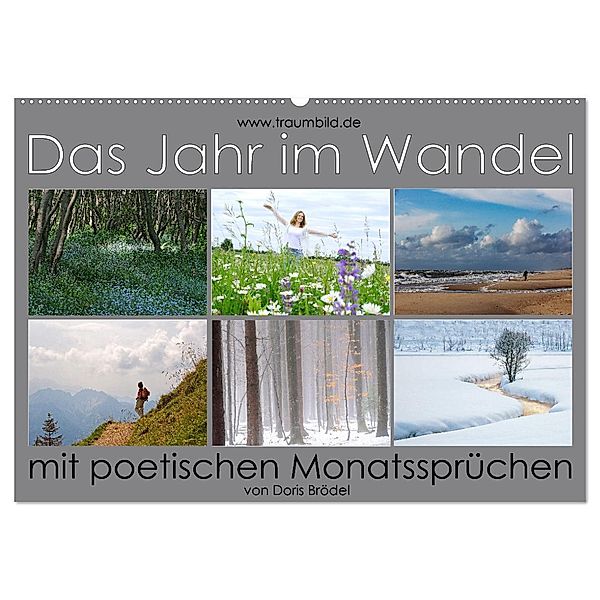 Das Jahr im Wandel - mit poetischen Monatssprüchen (Wandkalender 2024 DIN A2 quer), CALVENDO Monatskalender, Max Watzinger