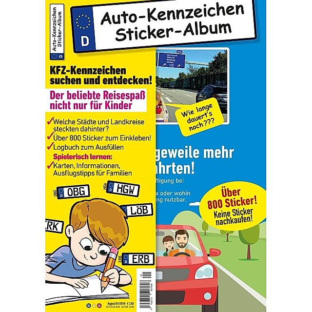 Das KFZ-Kennzeichen Sticker-Sammelalbum Buch versandkostenfrei kaufen