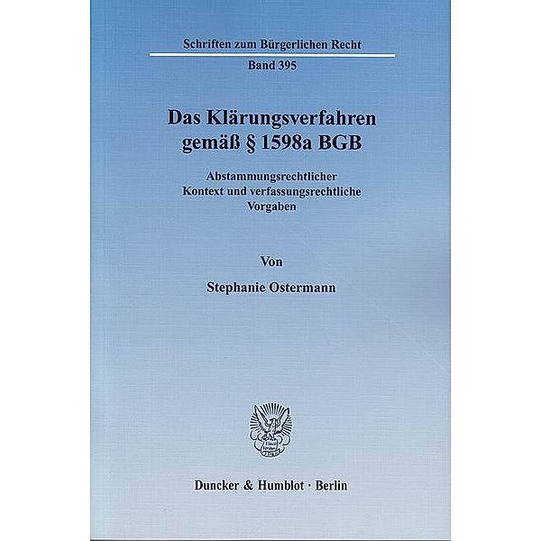 Das Klärungsverfahren gemäß 1598a BGB., Stephanie Ostermann