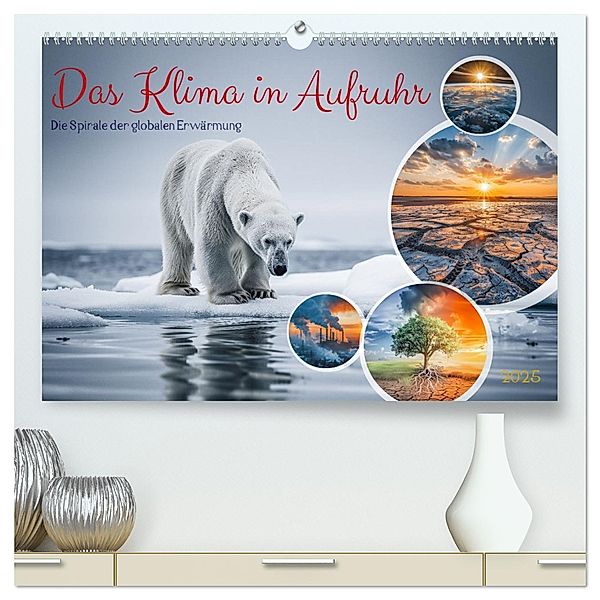 Das Klima in Aufruhr - Die Spirale der globalen Erwärmung (hochwertiger Premium Wandkalender 2025 DIN A2 quer), Kunstdruck in Hochglanz, Calvendo, Steffen Gierok-Latniak