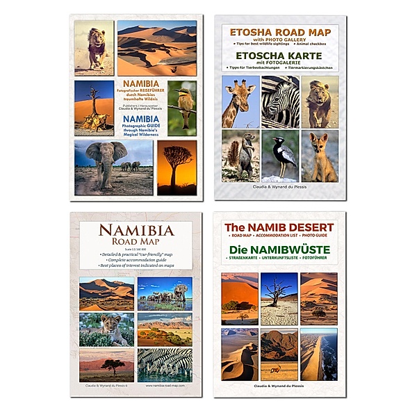 Das komplette Kartenset NAMIBIA Plus (4-teilig), Claudia Du Plessis, Wynand Du Plessis