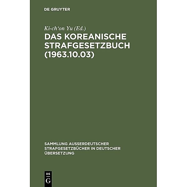 Das koreanische Strafgesetzbuch (1963.10.03)