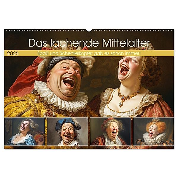 Das lachende Mittelalter. Spass und Schenkelkopfer gab es schon immer! (Wandkalender 2025 DIN A2 quer), CALVENDO Monatskalender, Calvendo, Rose Hurley