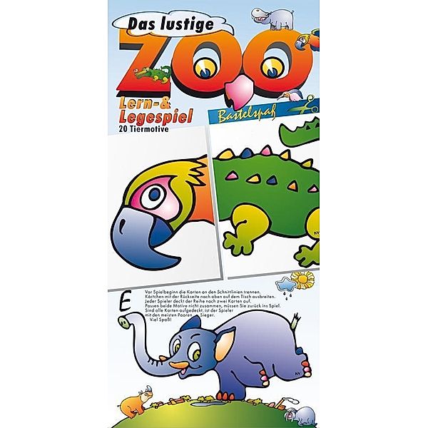 Das lustige Zoo Lern- und Legespiel Bastelbogen, Kurt Völtzke