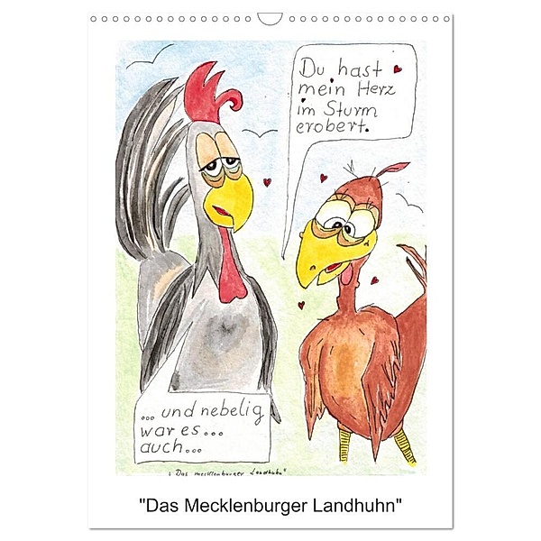 Das mecklenburger Landhuhn (Wandkalender 2024 DIN A3 hoch), CALVENDO Monatskalender, Martina Boldt